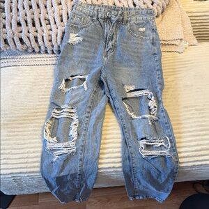 Shein Distressed Blue Jeans